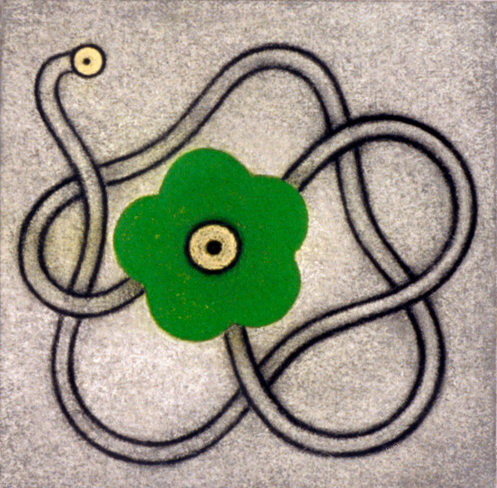 Flower power; green flower.